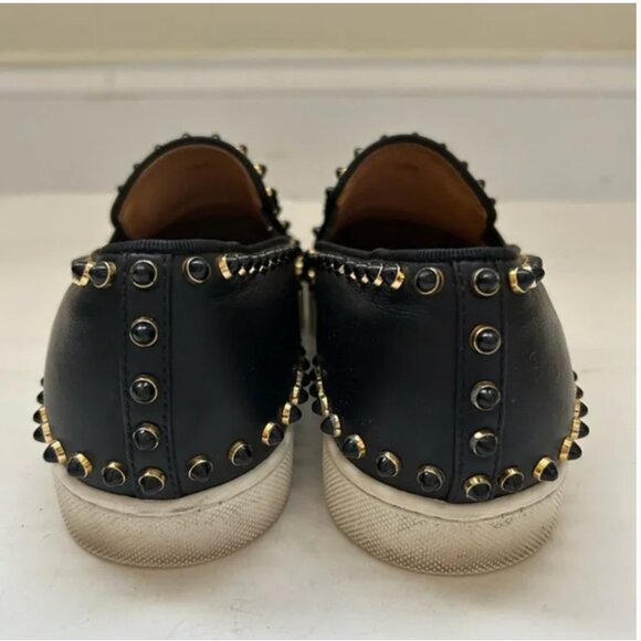 Christian Louboutin Authentic Studded Loafers Black Leather shoes sz 38.5 US 8.5 - Picture 6 of 14